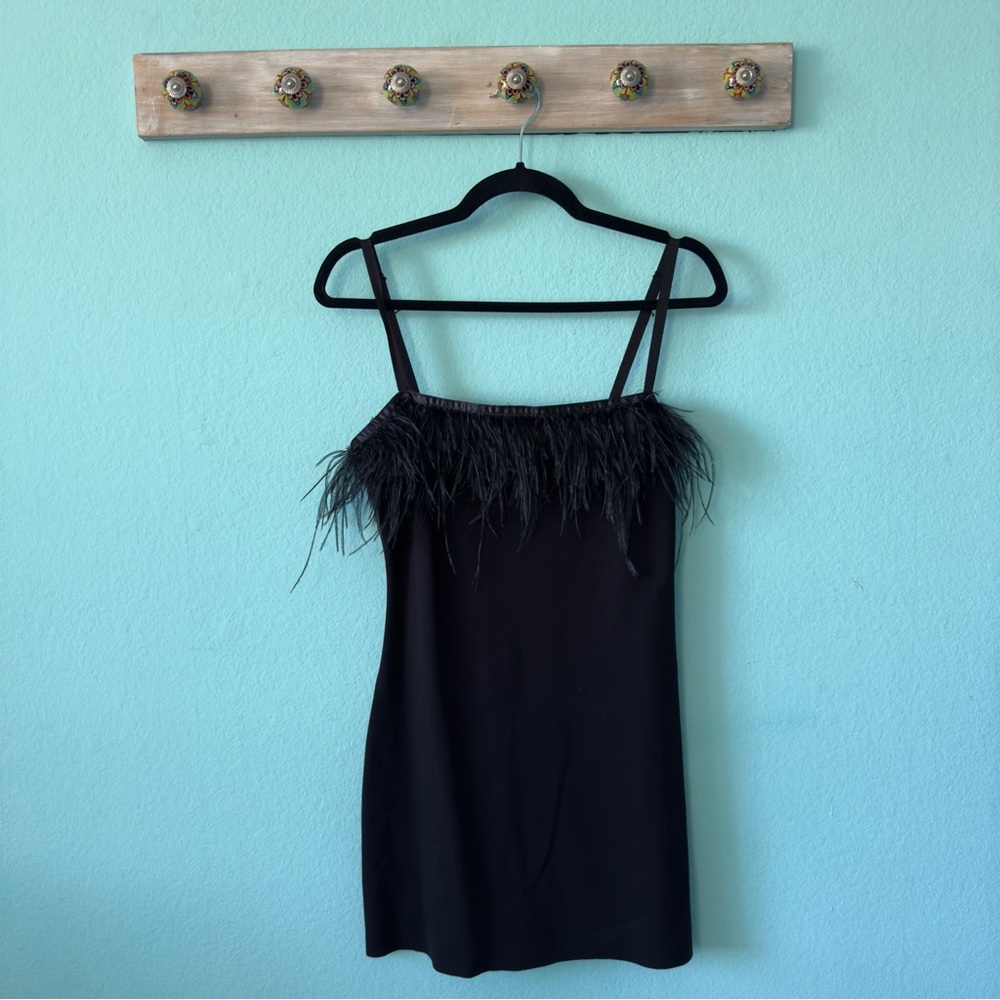 Urban Outfitters Black Feather Dress